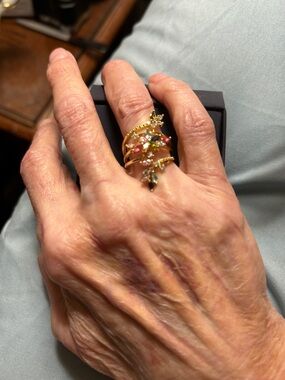 jcpenney Gold-tone Multi-Color Floral Wrap Ring